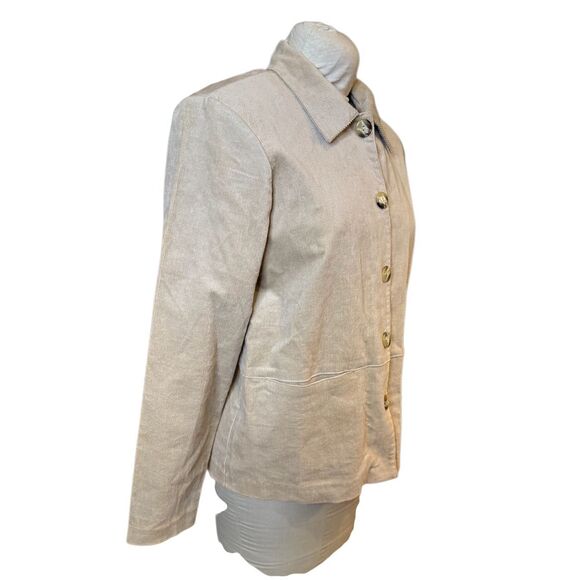 Blair Corduroy Button Front Jacket Tan Sz. 10P Unlined Lightweight Packable - Picture 5 of 10